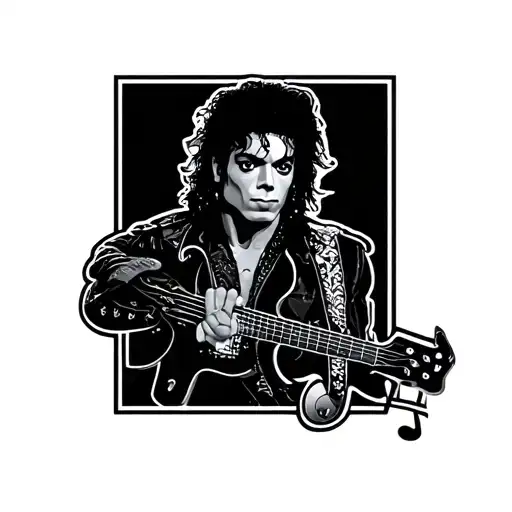 Michael Jackson Logo With Music Note Floating