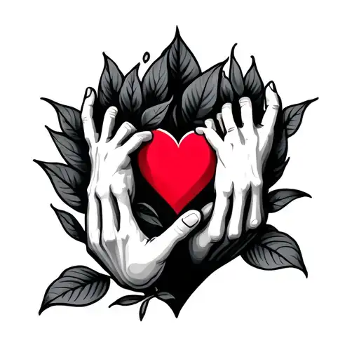 A Heartfelt Hand Tattoo Of Family Kindness And Love