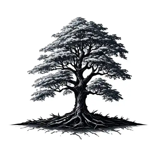 Tree Growing From A Small Plant To Fully Grown