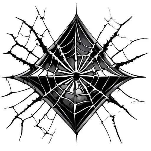 Spider Web On Broken Diamond