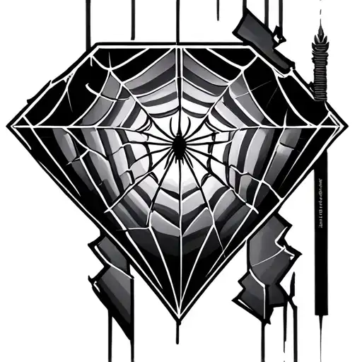 Spider Web On Broken Diamond