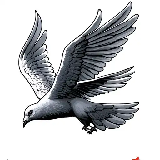 Dove With Wings Spread