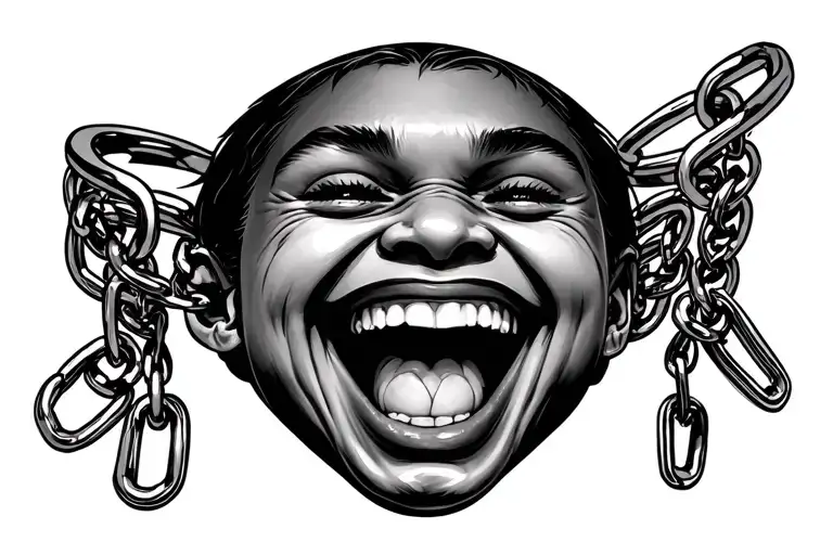 Bracelet With A Chain And Faces One Laughing