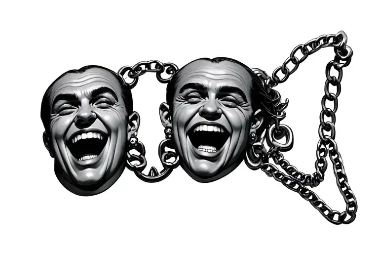 Bracelet With A Chain And Faces One Laughing