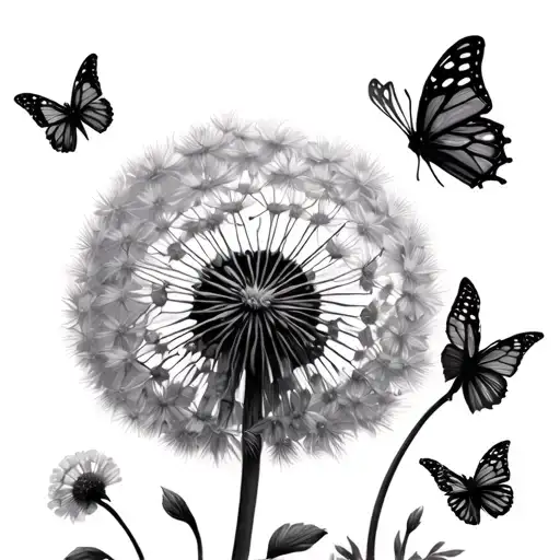 Dandelion And Butterflies