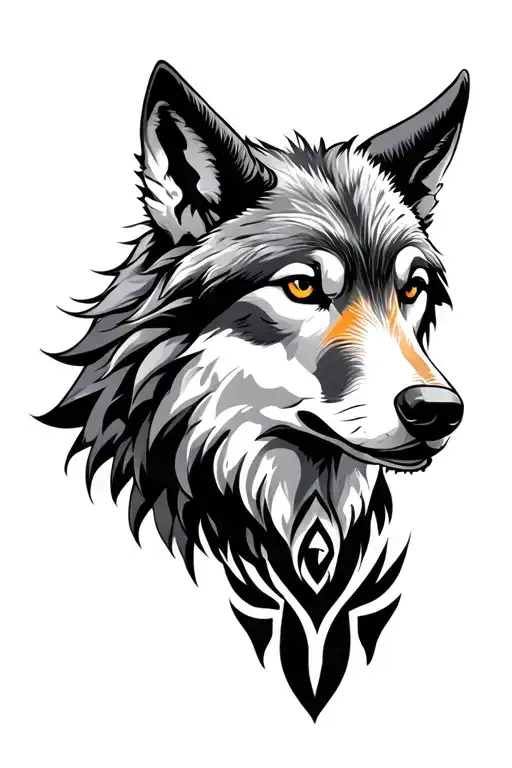 Wolf With Capricorn Zodiac Sign