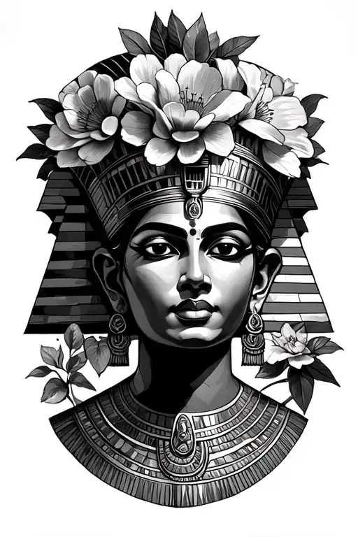 Nefertiti Flower Pyramid Surrounded