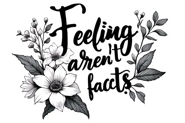 Flowers And Quote 'Feelings Aren't Facts'