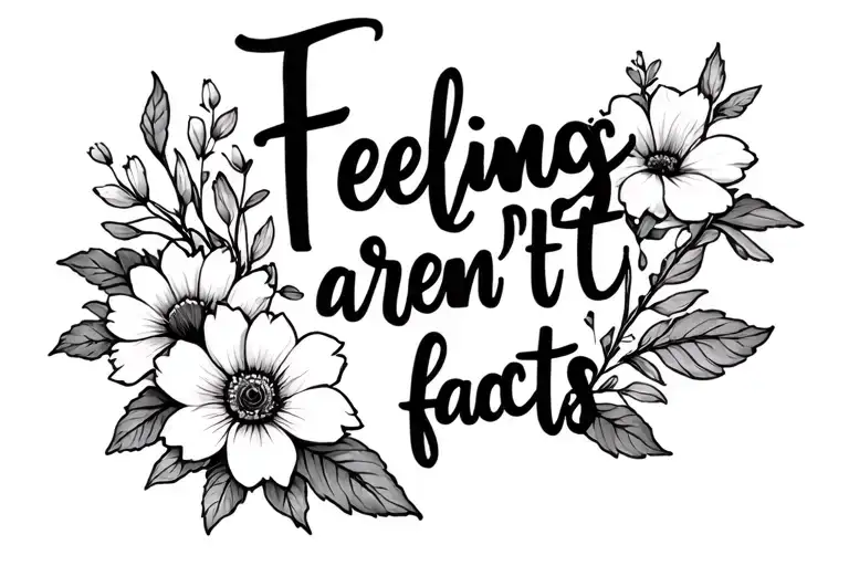 Flowers And Quote 'Feelings Aren't Facts'