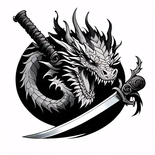 Dragon With Katana