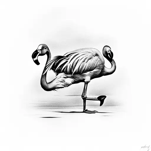 Dodo Brid With A Flamingo