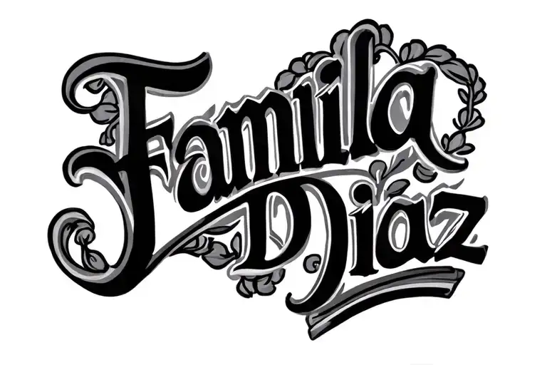 Lettering Tattoo Familia Diaz