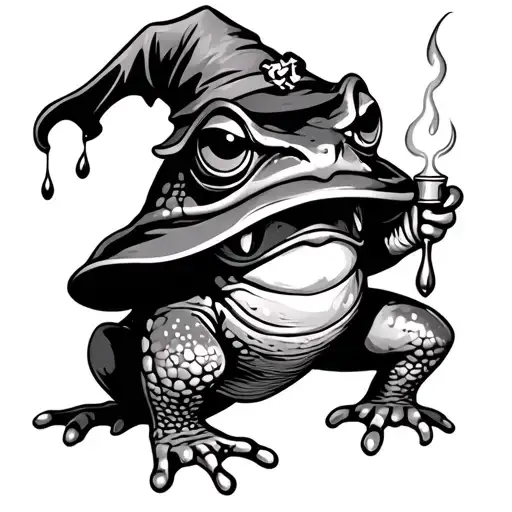 Cute Angry Rain Frog Wizard Casting A Spell