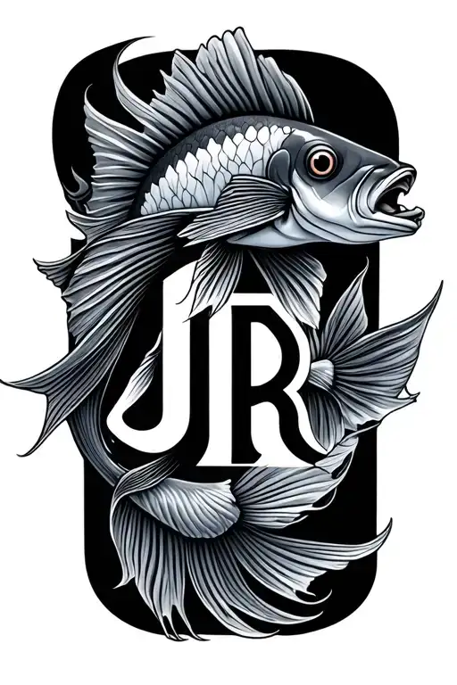Fish With The Initials Jr Inside Representing