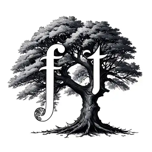 Tree With Letters F J T