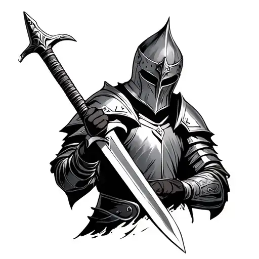 Knight Holding A Sword