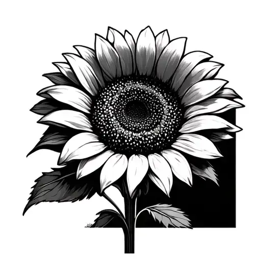 Sunflower With Let Them In Stem