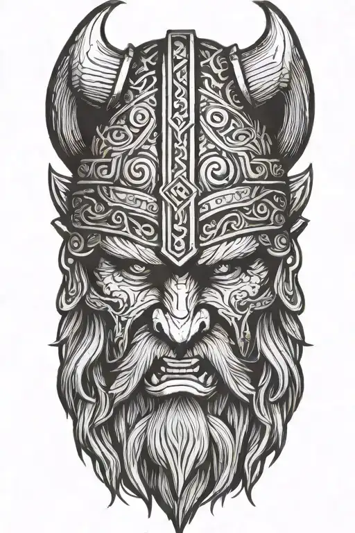 Viking Berserker Wearing Bear Head
