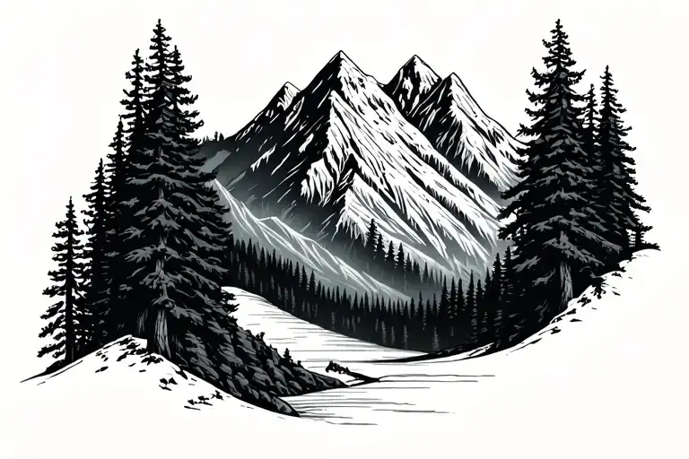 Mother Mountain Forest In Length On A Wire