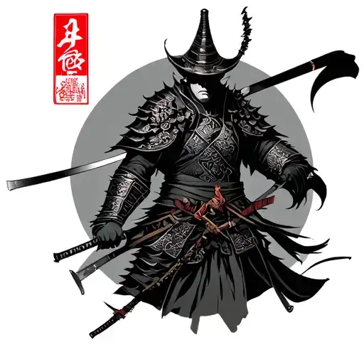 Samourai Cover With Japanese