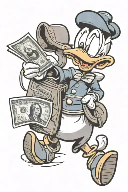 Donald Duck With Money Bag