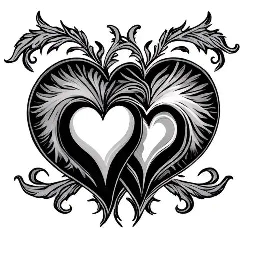Two Intertwined Hearts Symbolizing Eternal Love