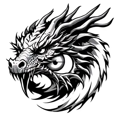 Dragon With Illuminati Eye