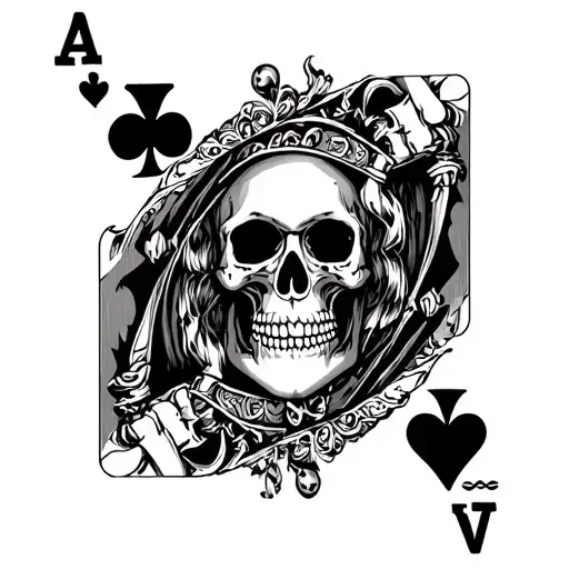 A King Of Hearts Playing Card With A Skull And Gothic Theme