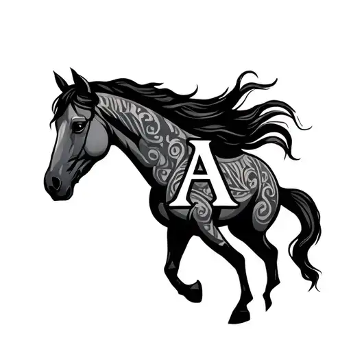 Horse Silhouette With Letter A