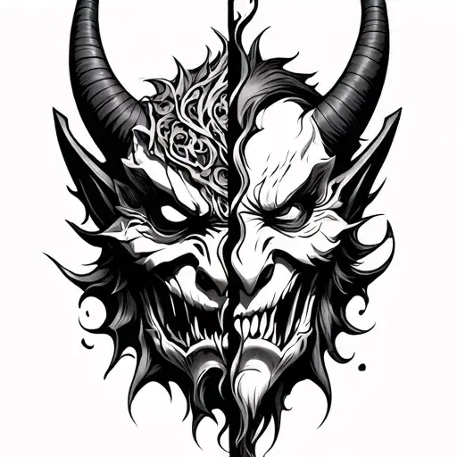 Demon Mask Split In Half