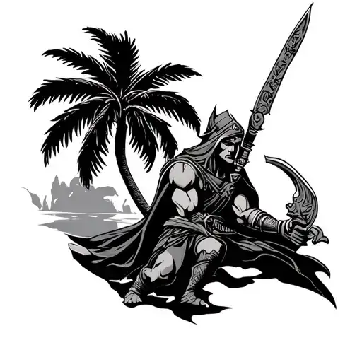 Warrior And Palm Tree