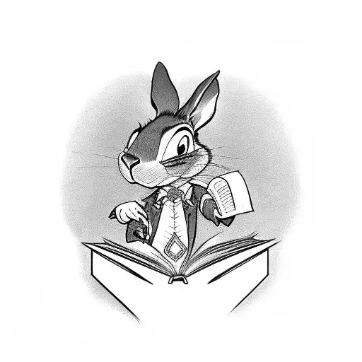 Brer Rabbit And Characters Escaping From A Propped Open Book