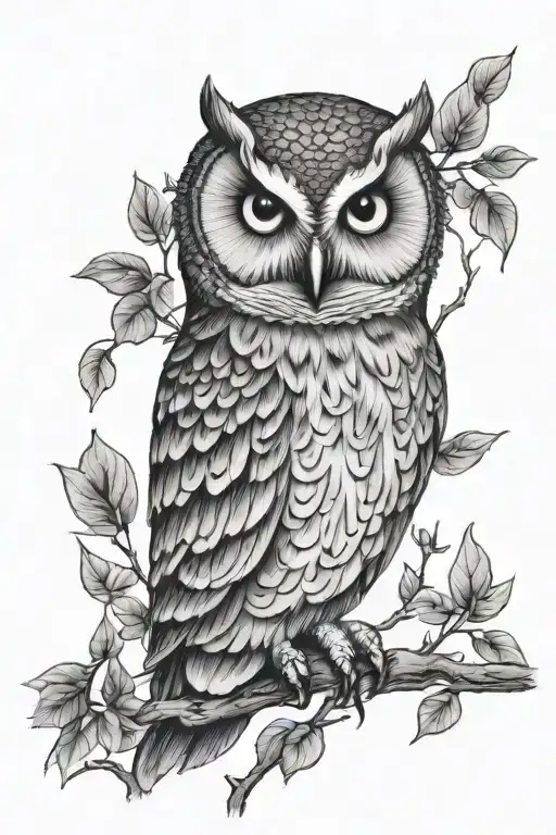 Owl On Branch