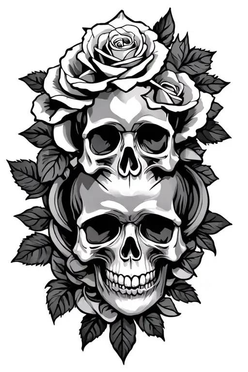 Skull Roses Fluer De Lis Symbol Incorporated