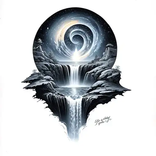 Galaxy Turning In To Waterfall