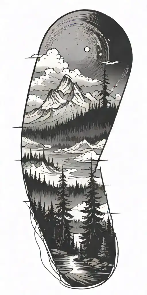 Fir Trees Fog Dark Atmosphere River Mountain Landscape Satelite Antenna