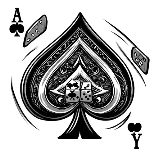 Ace Of Spades With Dice Western Themes
