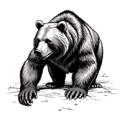 Bear And Universum Line Art