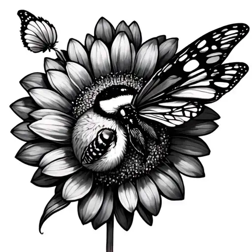 Sparrow Butterly Bee Kodama Chrysanthemum