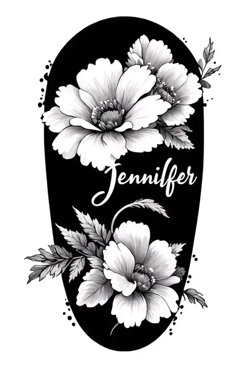 Flowers And Jennifer Name Written