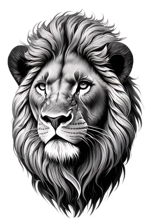 Realist Lion Face