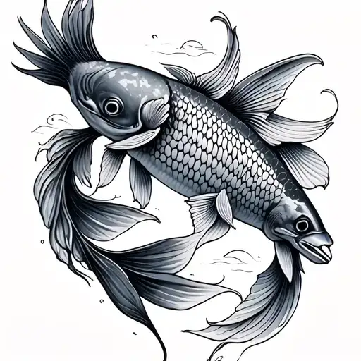 Koi Fish Next To Kingfisger Bird Grandad Hand Writing