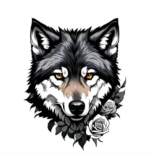 Wolf Blended By Roses