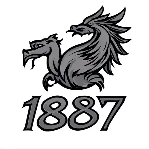 Number 1887 In The Style Of The Football Club Hamburger Sv