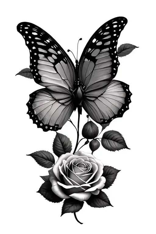 Rose Butterfly Emerging Representing Imagination