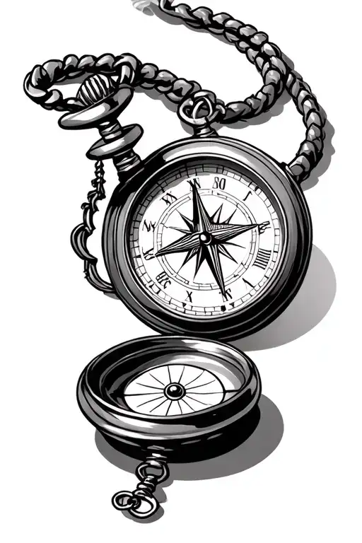 Compass And Pocket Watch