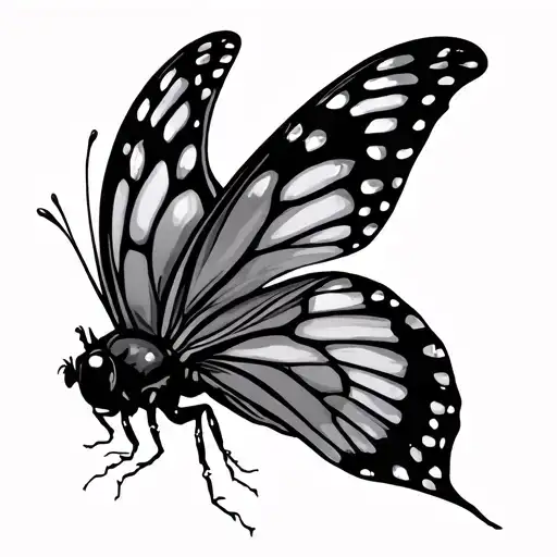 Black Symertrical Butter Fly