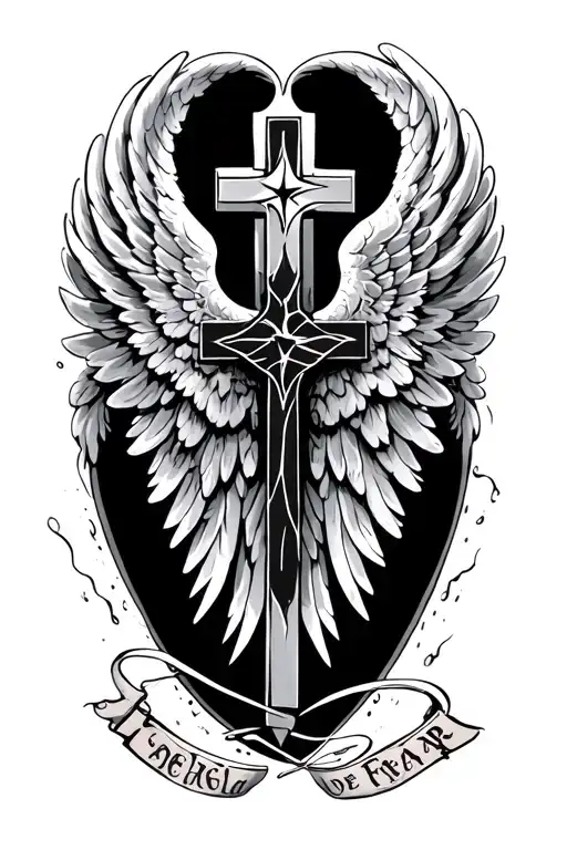 Angel Wing Cross Faith Over Fear