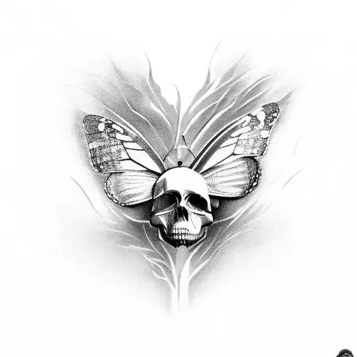 Butterfly With Skull In The Wings