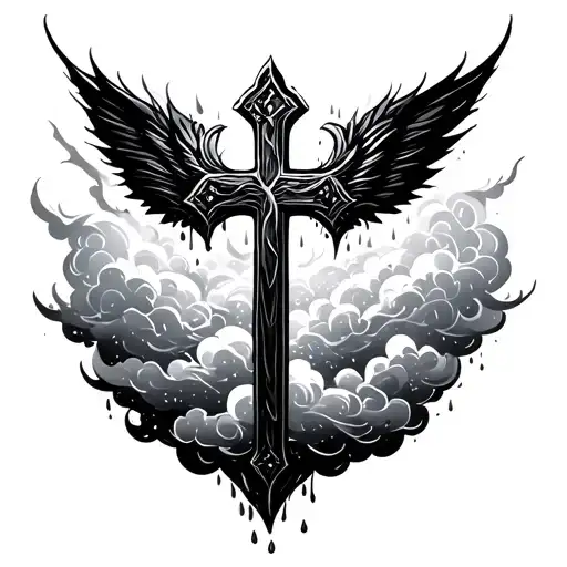 Cross With Rain Cloud